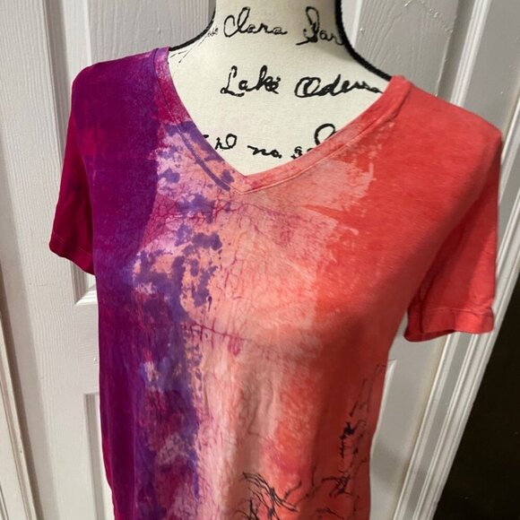 Y2K ART OF CLOTH T-SHIRT HAND DYED SHIRT MADE IN USA Sz S HIPPIE GROOVE - Picture 8 of 16